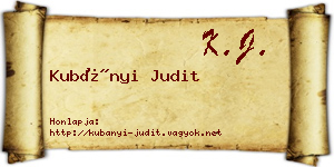 Kubányi Judit névjegykártya